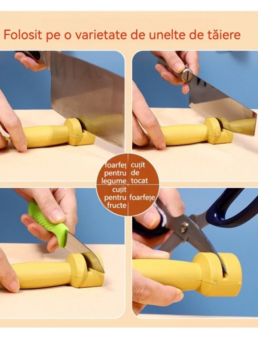 Handheld Rolling Knife Sharpener Kitchen Blade Sharpening Tool
